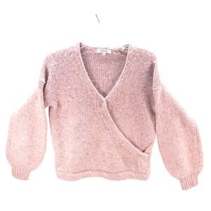 Madewell XS Wrap Front Balloon Sleeve‎ Knit Sweater Pullover